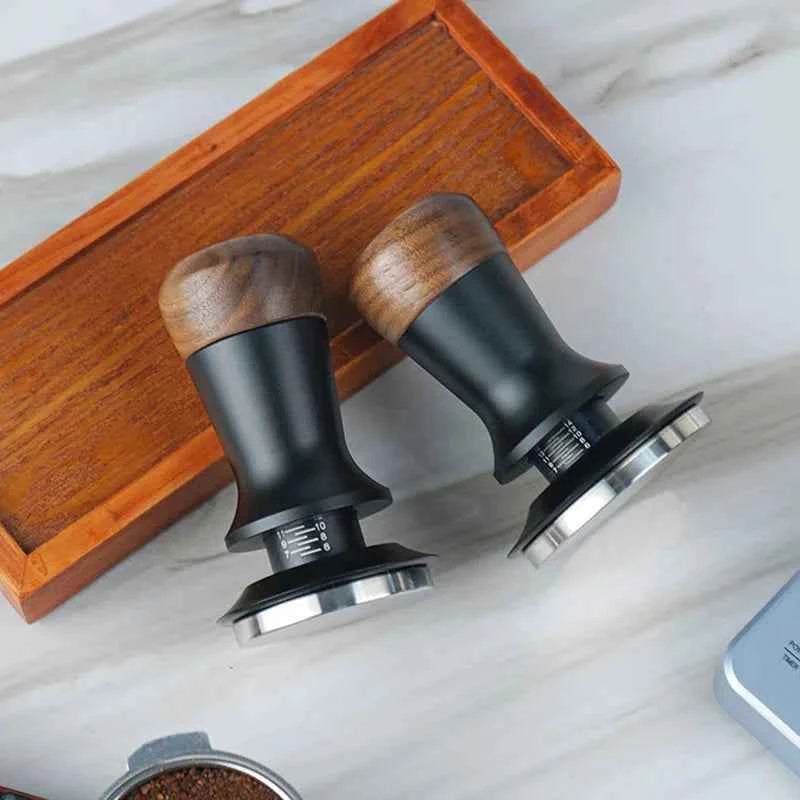 Walnut Spring-Loaded Espresso Tamper