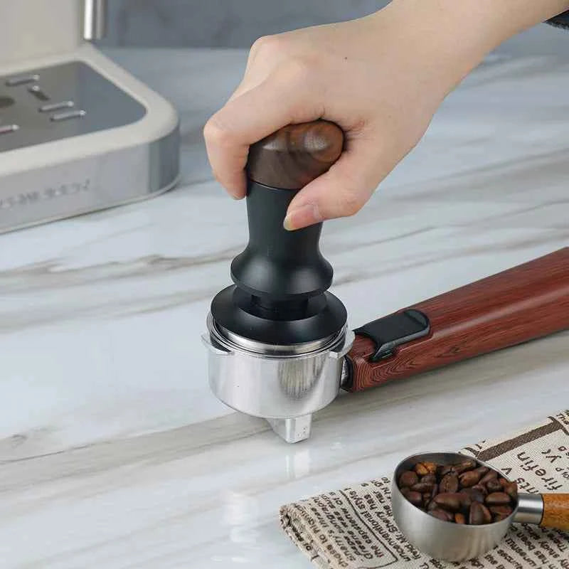 Walnut Spring-Loaded Espresso Tamper