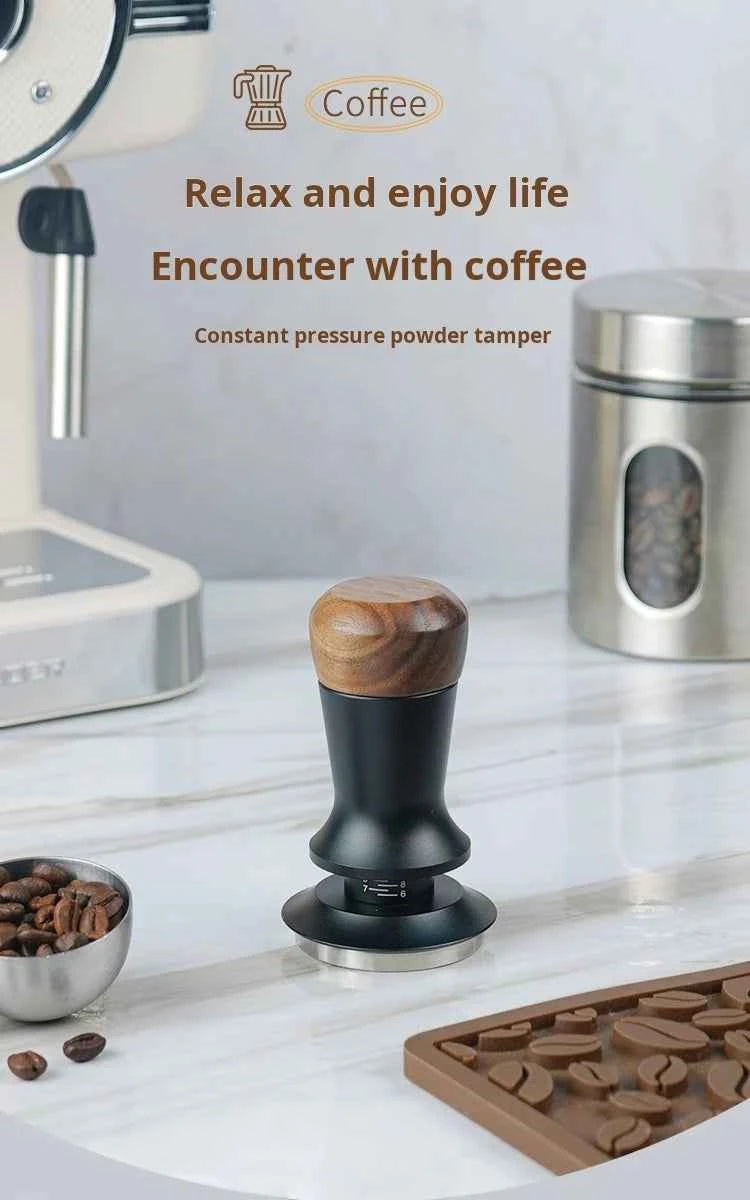 Walnut Spring-Loaded Espresso Tamper